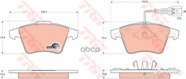 Колодки тормозные дисковые перед GDB1651 TRW