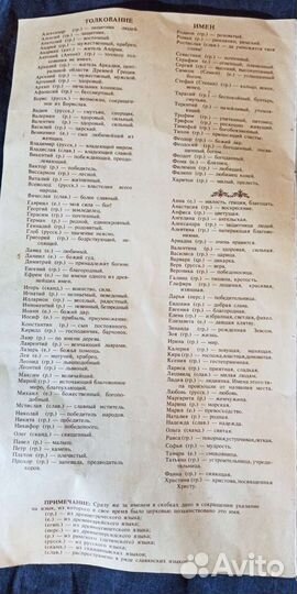 Календарь именинных дат за 1992 г