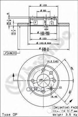 Диск тормозной Standard перед 08447510 Brembo
