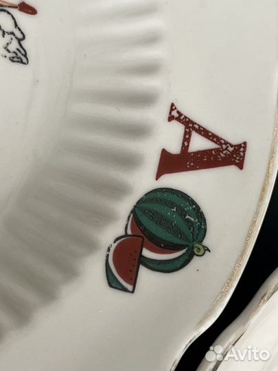 Тарелка детская азбука Коростень винтаж СССР