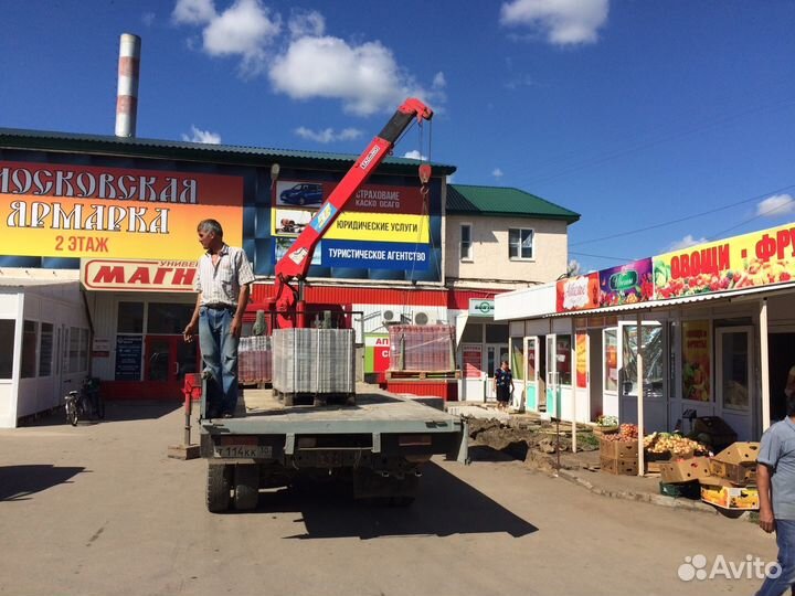 Аренда и услуги манипулятора, стрела 3 т, 8 м, борт 10 т, 6.5 м