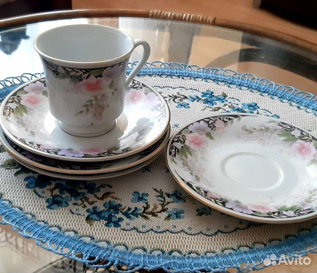 Блюдца, сахарница Дулево, чайная пара на добор
