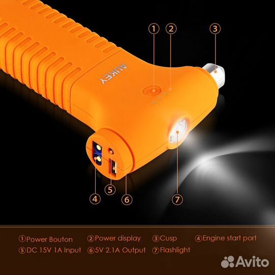 Пусковое зарядное устройство - молоток для стекла