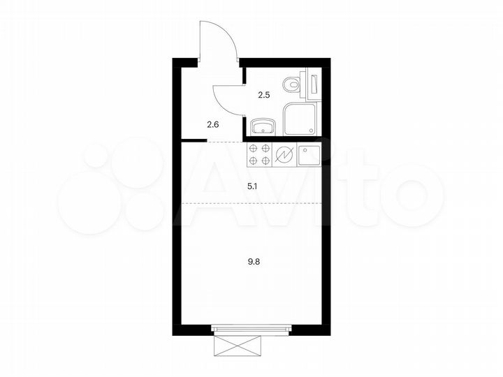 Квартира-студия, 20 м², 30/32 эт.