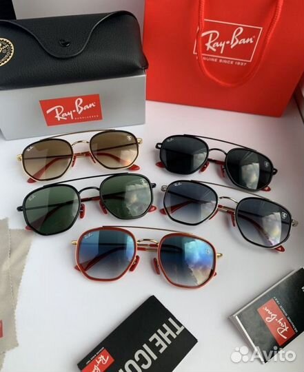 Солнцезащитные очки ray ban ferrari черные