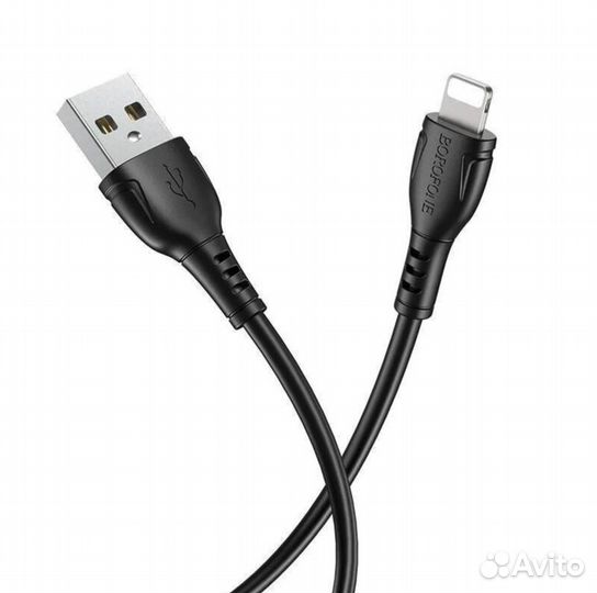 Кабель USB - lightning borofone BX51 1 m силиконовый Black