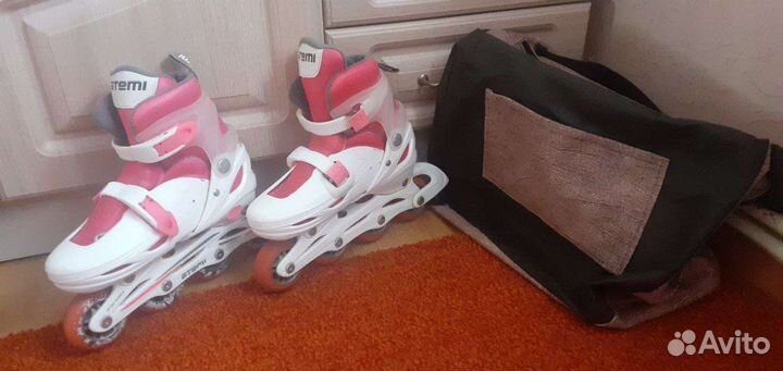 Роликовые коньки, детские, раздвижные, 34-37