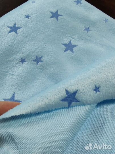 Ткань трикотаж плюш со звездами