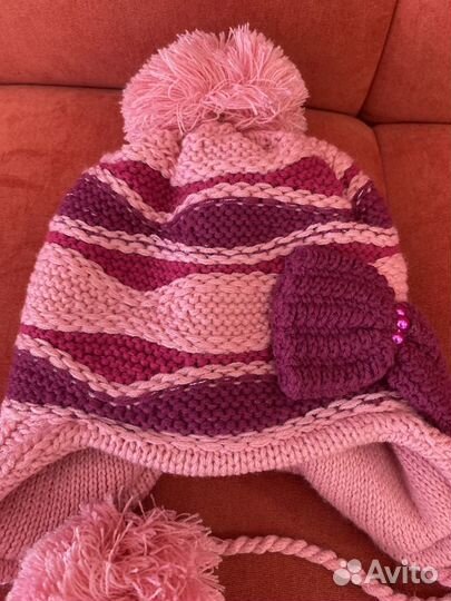 Шапка и шарф для девочки зима
