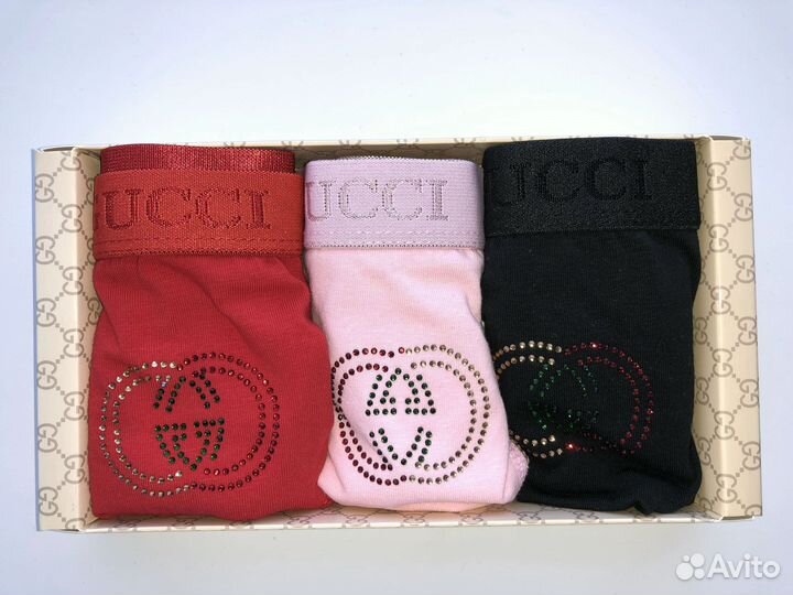 Набор женских трусов, бикини, 3 шт, Gucci