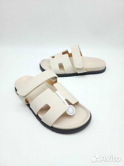 Сабо мужские hermes, молочные