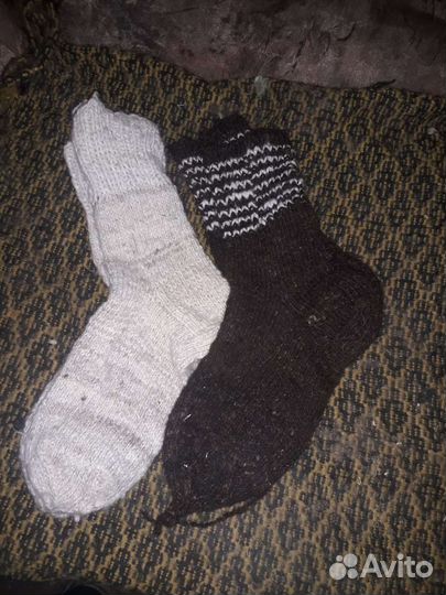 Носки ручной вязки овечьи и с собачьим пухом