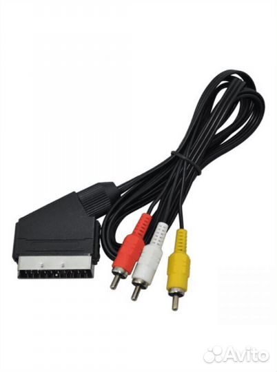 Кабель соединительный scart-3RCA, 1,5 м