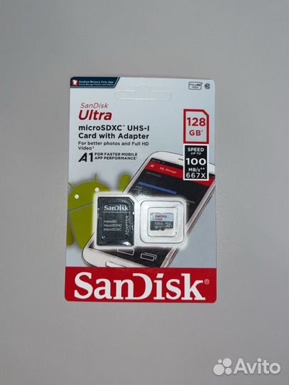 Карта памяти SanDisk microsdxc с адаптером 128 GB