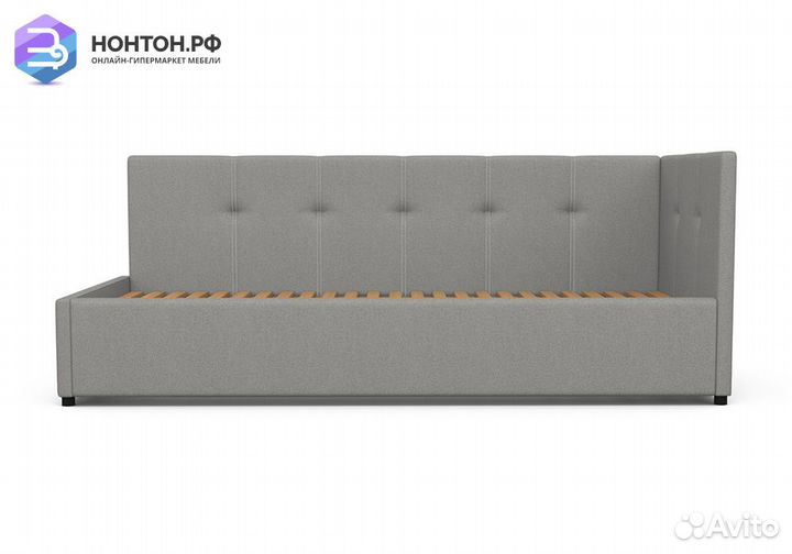 Софа Квадро рогожка серая