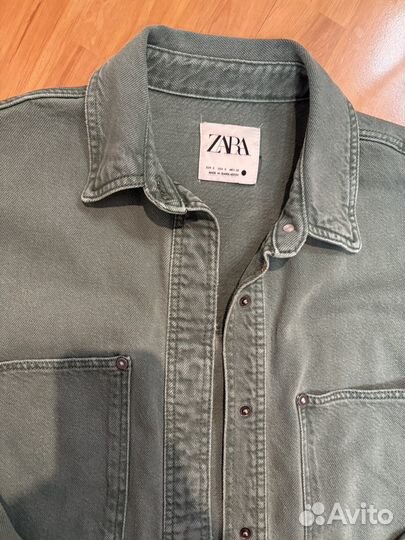 Джинсовая рубашка zara женская