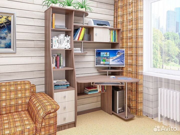 Стол угловой с надстройкой и ящиками ск-34