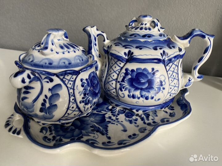 Посуда ручная роспись гжель