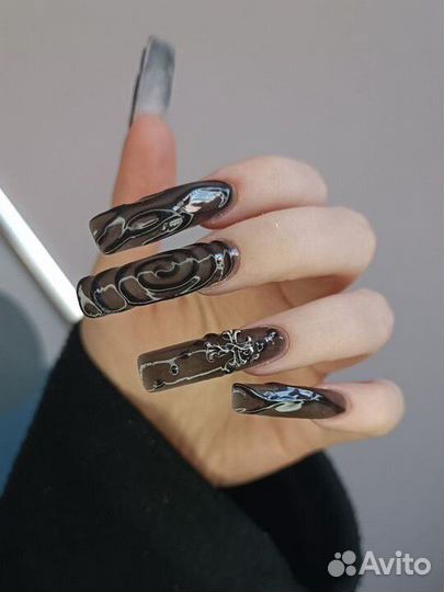 Модель на креативный маникюр (наращивание+дизайн)