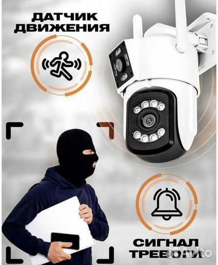 Уличная, двойная, поворотная Wi-Fi камера YH-A3