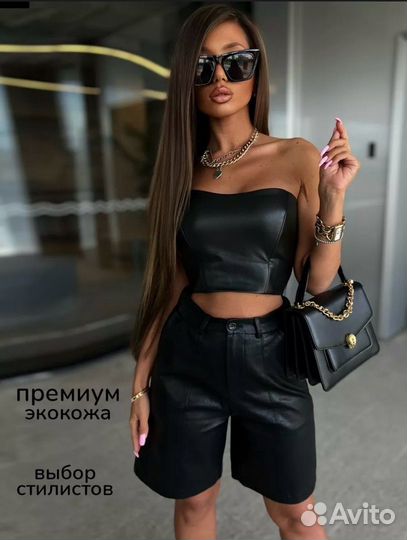 Кожаные шорты бермуды