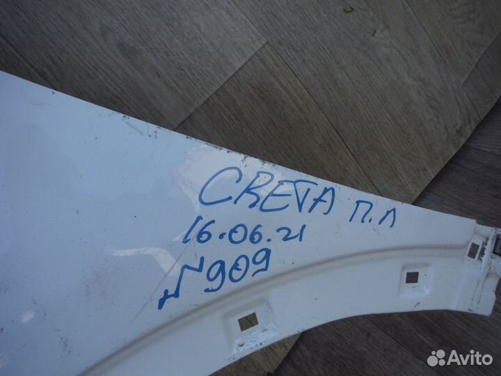 Крыло переднее левое №909 Hyundai Creta 2019