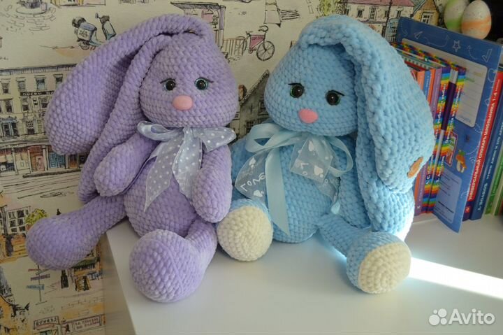 Вязанные игрушки Большой Зайка