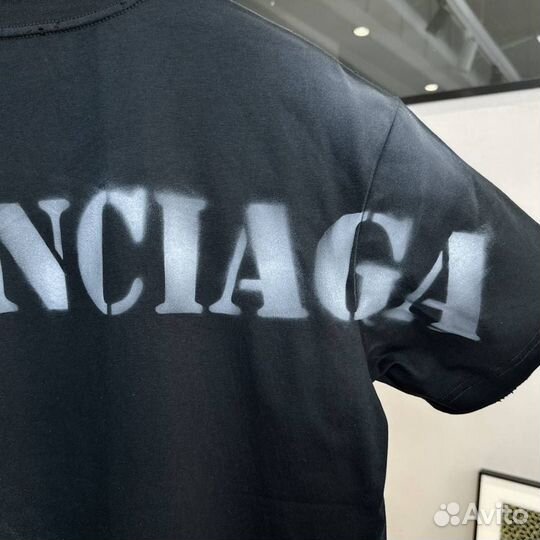 Футболка оверсайз Balenciaga унисекс черная new