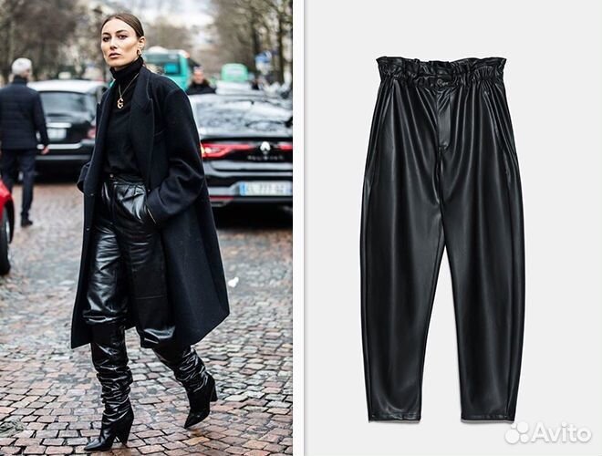 Кожаные брюки Zara