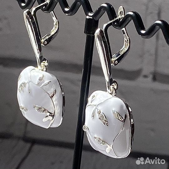 Серьги эмаль premium