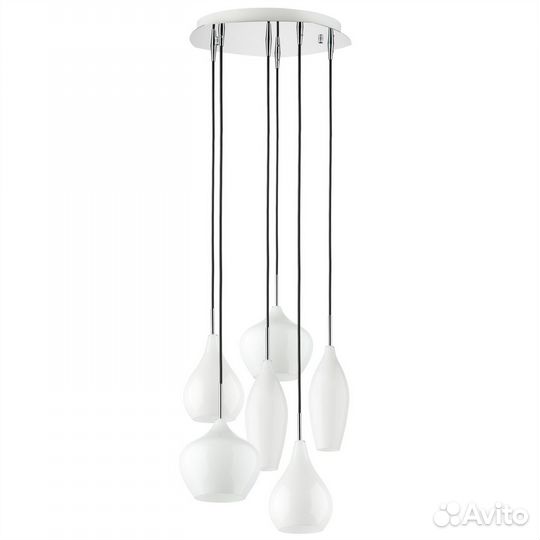 Люстра подвесная металл и стекло современная