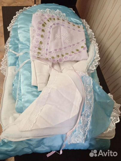 Детский конверт и байковые одеяла 2шт