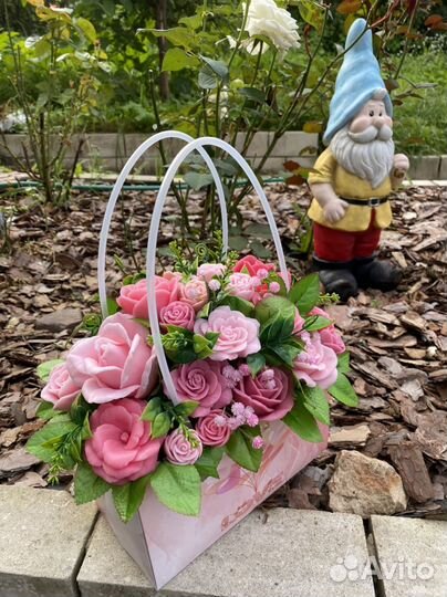 Мыло ручной работы Букет роз учителю