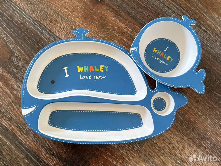 Набор бамбуковой посуды для кормления детей, киты