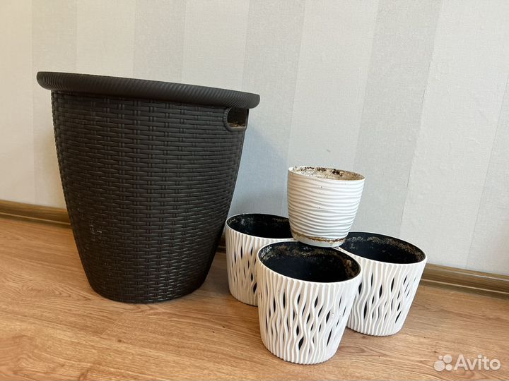 Набор кашпо для цветов (пластик) 5шт