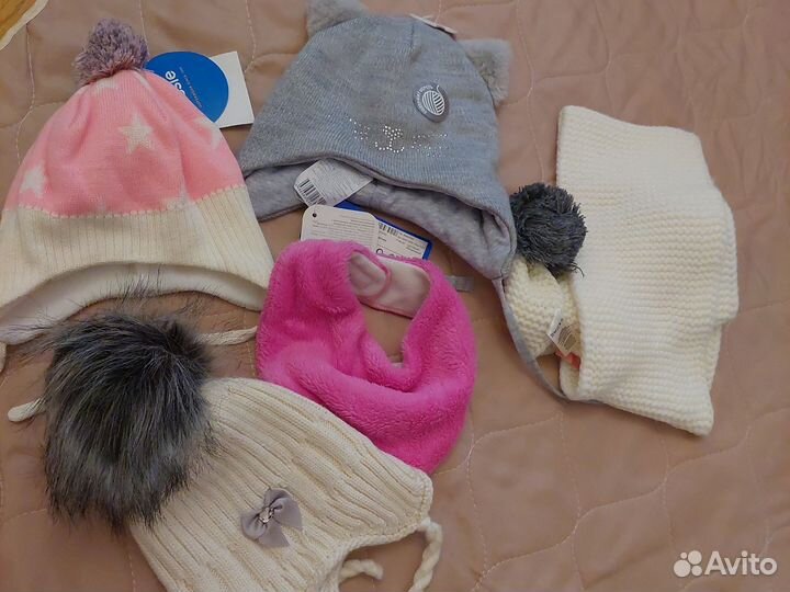 Новые деми/зимние шапки на девочку р.46