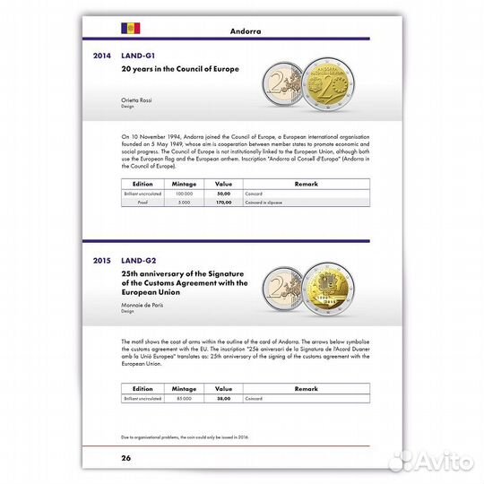 Leuchtturm. Каталог монет 2 евро 1999-2023 гг. ENG