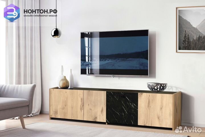 Тв-тумба Адажио 56.01 небула / мрамор черный