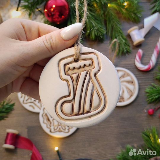 Ёлочные игрушки Керамика Ручной работы