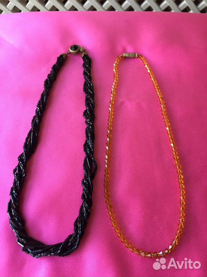 Чехия-ссср Бисер Стеклярус Бусы Ожерелье