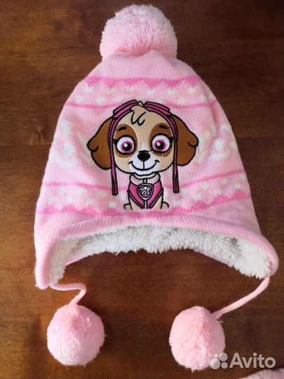 Теплые шапка, шарф и перчатки (Щенячий патруль)