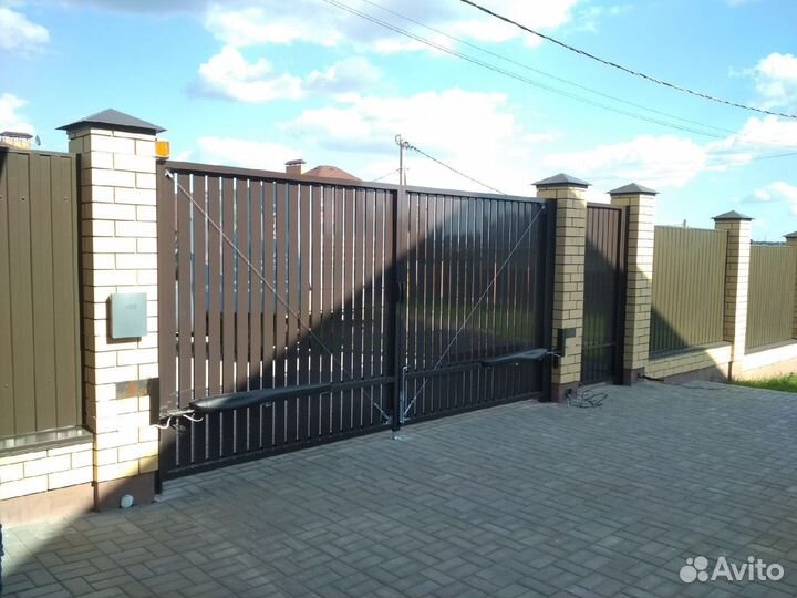 Распашные ворота под ключ монт-ж до 3 дней