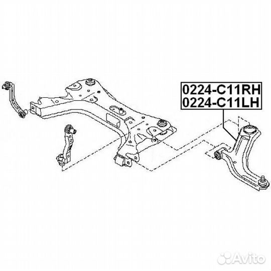 Рычаг nissan tiida 05- пер.подв.лев