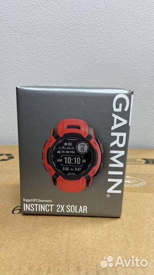 Часы garmin instinct 2x solar красные новые