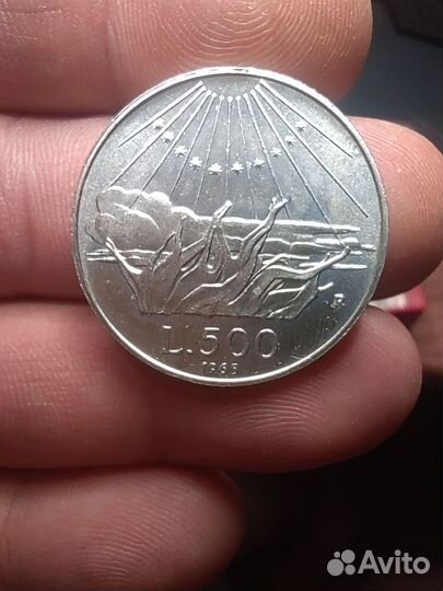 Монета Италия 1965г. серебро