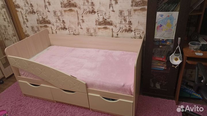 Детская кровать 160 на 80 с матрасом