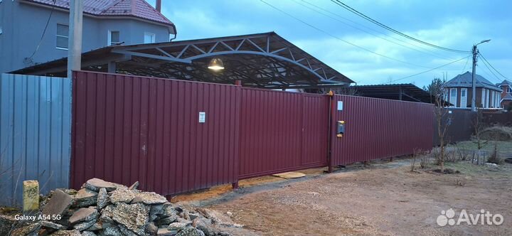 Откатные ворота под ключ с фундаментом