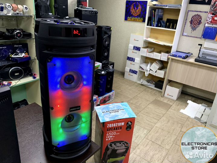 Колонка бт Спикер ZQS-6210 Blue Новая