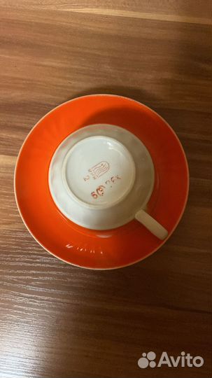 Чайная пара красная в горох