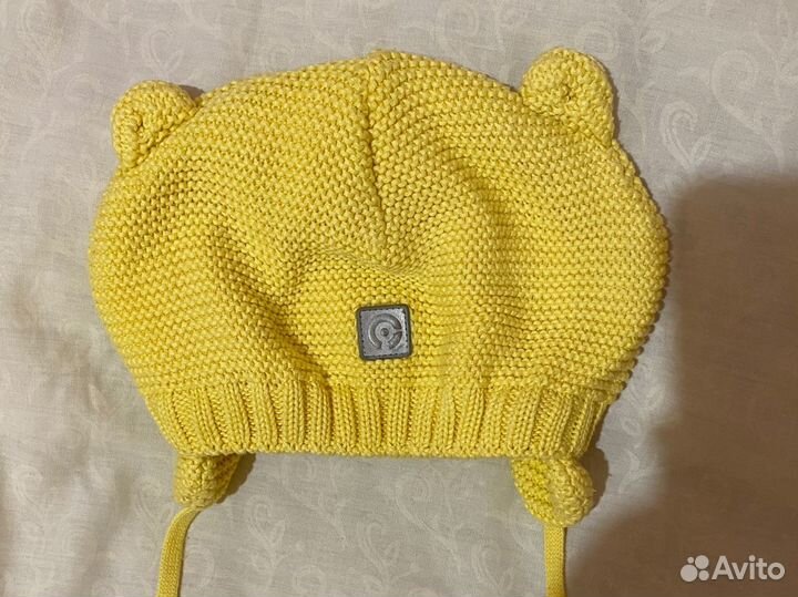 Шапка crockid 50-52 желтая с ушками демисезон